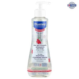 Mustela  Eau nettoyante apaisante sans rinçage à la schisandra, pour peaux très sensibles, sans parfum, 300 ml 