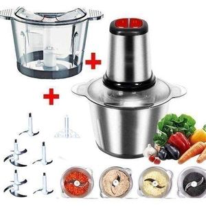 Orlight Hachoir en verre +1 bol acier Multifonction