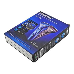 Nikai Tondeuse Rasoir Électrique 3 en 1 Rechargeable USB – Tondeuse Cheveux et Barbe Homme – Rasoir Nez et Oreilles – Tondeuse de Précision Portable Sans Fil
