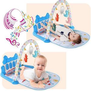 Tapis d’éveil musical pour bébé – Piano interactif et jouets suspendus