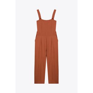 Marwa بدلة بنية اللون بحمالات