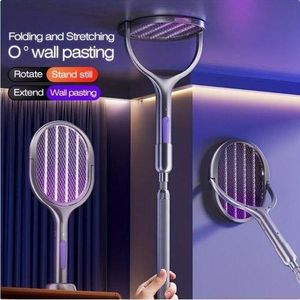 Moustiquaire, raquette anti-moustiques extensible, piège à moustiques électrique avec tête rotative et lumière, pour la maison