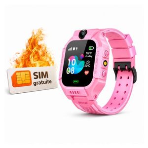 Smart 2030 Montre Connectée GPSS Enfant - Appels Vidéo 4G - SOS - Caméra - SIM Gratuite Incluse - Rose