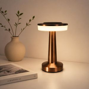 Lampe de Table LED Sans Fil Rechargeable USB Tower Design Luxe Tactile 3 Niveaux Luminosité Veilleuse de Chevet Moderne Salon Bureau Restaurant Intérieur Extérieur Idée Cadeau Entreprise Homme Femme Unisexe Anti-Stress Batterie Lithium Longue Durée #Bronz