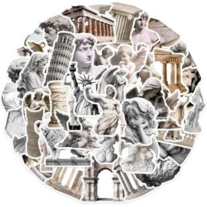 50 Pcs Statue Stickers Pack, Stickers Graffiti Vintage pour Scrapbook Water Bot