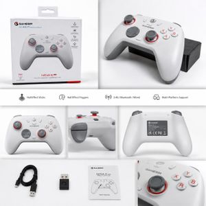 Manette Nova 2 Lite Sans Fil Bluetooth 2.4G Hall Effect pour PC Switch Android iOS – Blanc