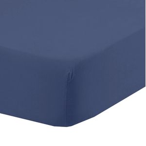 MAISON GOOD AND WELL ملاءة سرير محبوكة 100% قطن - أزرق