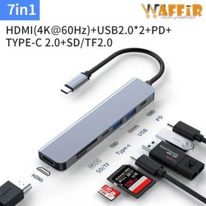 Adaptateur HUB Multiport Type C 7 IN 1-HDMI 4K,Port USB 3.0,SD/TF, PD..Compatible avec MacBook