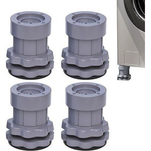 Lot de 4 Supports Réglables Anti-Déplacement pour Lave-Linge – Antivibration Gris