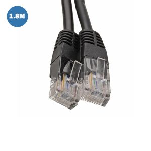 كابل شبكة إيثرنت RJ45 Cat5E-CCA UTP Patch (مقاس 26AWG، طول 1.8 متر) - كابل أصلي، لون أسود