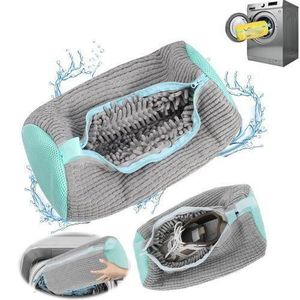 Sac de Lavage Chaussures pour machine à laver, Nettoyage chaussures Sac de Voyage Rangement chaussures, Sac à linge Rangement de Voyage (Couleur Aléatoire)
