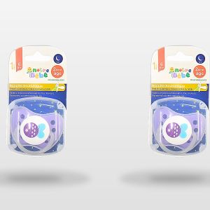 Lot de 2 Sucette Anatomique Nuit Phosphorescente pour Bébé 2ème Âge (+6 mois)