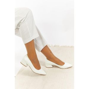 My papuci Chaussures Achieveen en cuir verni froissé blanc à talons
