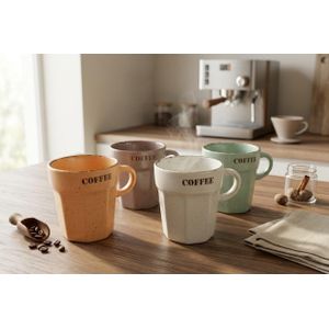 Tasse à Café en Céramique 160ml – Style Vintage/Grès avec Inscription "COFFEE"
