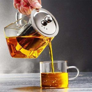 Théière en Verre Résistante à la Chaleur 650ml avec Infuseur en Inox