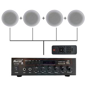 Master Pack Sonorisation : Ampli TAB 215 BR + 4 Enceintes Plafond CSL 624 (10W, Bluetooth & Télécommande)
