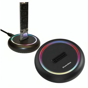 Blueendless Boîtier SSD M.2 NVMe USB 3.1 avec lumière RVB et station d’accueil