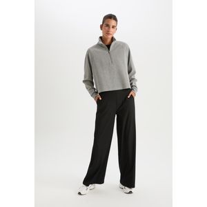 Defacto Pantalon Femme extensible - Noir - C9416AX.