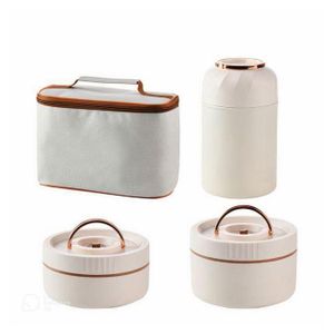Lot de 2 boites à lunch + thermos+ sac à repas isotherme avec Cuillère