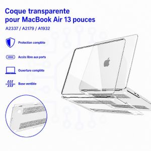 غطاء شفاف لماك بوك إير 13 بوصة Retina مع Touch ID  A2337 / A2179 / A1932