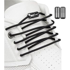 Paires Lacets Élastiques Autobloquants pour Chaussures, Réfléchissant Système de Lacets Élastiques sans Immobiliser avec 120cm pour Enfants, Adultes, Personnes âgées, couleur noir.