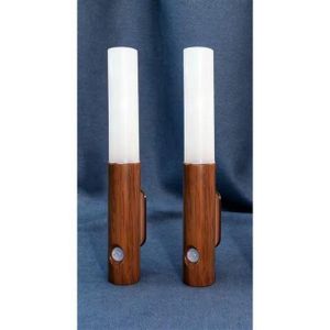 Pack Duo – 2× Lampe Murale LED en Bois avec Détecteur de Mouvement – Rechargeable USB, Magnétique – Éclairage Intelligent Intérieur