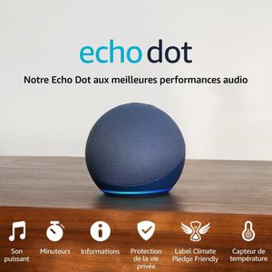 Amazon Essentials  Alexa Echo Dot (5e génération, modèle 2022 Bleu