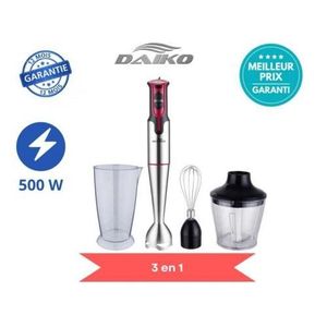 CLEVER MIXX600 Mixeur plongeant 3 en 1 en INOX Avec Bol 600ml+Hachoir XL et  batteur