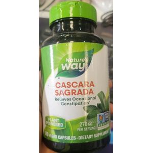 Nature'S Way Cascara Sagrada, 270 mg, 180 Caps vege contre constipation, flatulences,