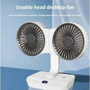 Mini Ventilateur Double Tête Portable & Rechargeable – Rotation 360°