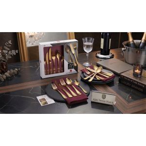 Aza Ménagère Dorée Prestige Or inoxydables inox  72 piéces