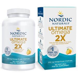 Nordic Naturals Nordic Naturals, Ultimate Omega® 2X, Citron délicieux 2150 mg, 180 capsules à enveloppe molle