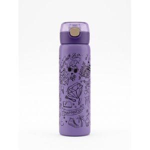 Gourde Transparente Violette Pop Art 'Happiness & RAD'