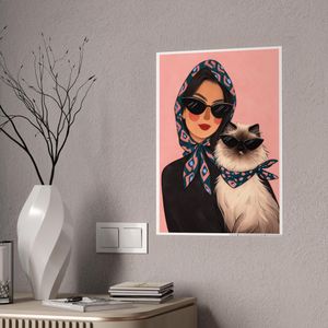  Poster Glamour Cats: Premium Autocollant A4 MULTICOLORS Vinyle Haute Définition Déco Sans Limite (Toutes Surfaces)
