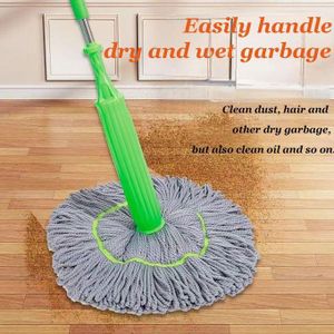 Mop auto-essorant 2 en 1 avec tête rotative à 360° - Systeme de nettoyage de sol, ensemble essoreuse - Utilisation humide et sèche