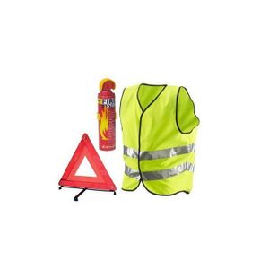Pack de sécurité voiture -Triangle d'en panne /Gilet de sécurité réfléchissant /Extincteur 500 ml
