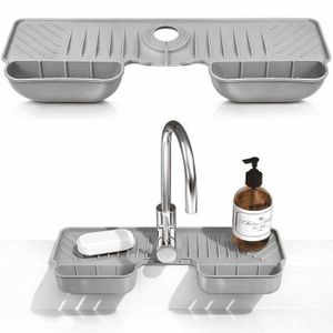 Organisateur d’évier en silicone – Support pour savon et accessoires avec ouverture pour robinet