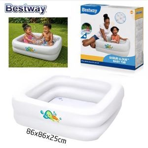 General Baignoire Gonflable Bébé 0-3 Ans – Piscine Enfant Portable Scrub-A-Dub 86 x 86 x 25 cm