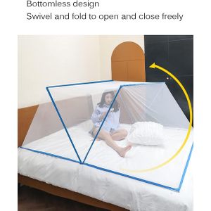 Moustiquaire de Lit 2 Places Pliable Pop-Up XXL – Tente Anti-Moustiques Portable avec Fermeture Éclair, Protection Intégrale 360°, Filet Respirant, Installation Rapide, Chambre, Maison, Voyage et Camping