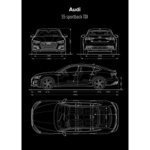 Audi s5 sportback tdi 2020  Poster Chambre Haute Qualité