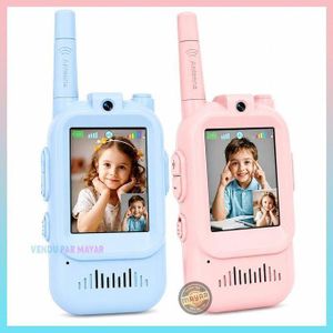 Interphones Vidéo Enfants 2 Pièces avec Caméra HD, Communication Audio & Vidéo Sans WiFi, Recharge Type-C, Effets de Voix, Longue Portée, Jouet Connecté pour Garçons et Filles 3 à 12 Ans