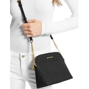 Michael Kors SAC BANDOULIÈRE Jet Set Travel Medium Logo Dome Crossbody Bag noir