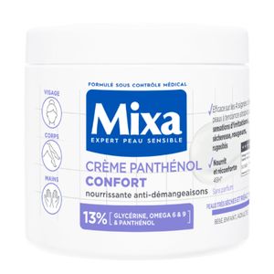 Mixa Expert Peau Sensible - Creme Panthenol Confort - Anti-Demangeaisons - Peaux Tres Seches et Reactives - Visage, Corps, Mains - Bebe, Enfant, Adulte Hypoallergenique - Sans Parfum - 400ml