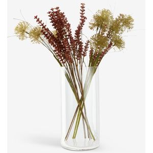 Vase Cylindrique Transparent en Verre 15x30cm Décoration Intérieure Moderne Élégante Centre de Table Florale