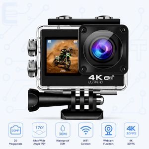Caméra Sport 4K Ultra HD WiFi Étanche avec Double Écran et Grand Angle 170°