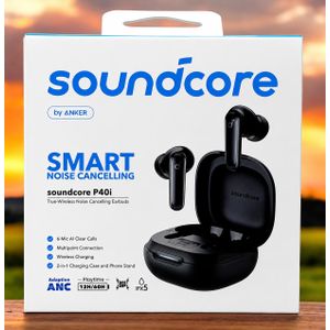 Soundcore Soundcore Ecouteurs Bluetooth sans Fil P40i , Réduction de Bruit Adaptable, Basses puissantes, 60 Heures d'autonomie, 2-1 étui et Support de téléphone, IPX5, Charge sans Fil, Bluetooth 5.3