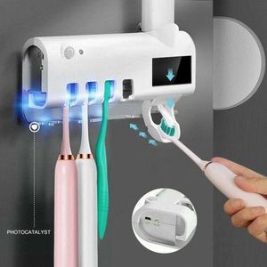 Distributeur de Dentifrice Automatique avec Porte-Brosses à Dents UV et Organisateur Multifonction