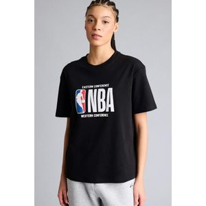Defacto Relax Fit NBA Wordmark Crew Neck Short Sleeves T-Shirt