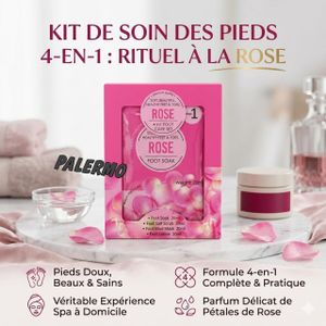Kit de Soins des Pieds 4-en-1 à la Rose – Gommage, Masque, Hydratation – Pieds Doux & Sains