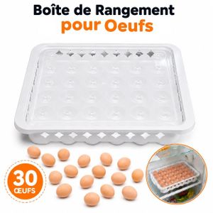 Boîte de Rangement pour 30 Œufs avec Couvercle – Organisateur d’Œufs pour Réfrigérateur
